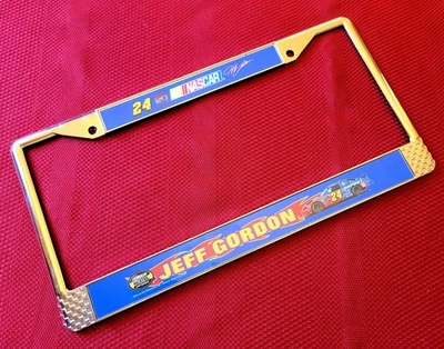 NEW OLD STOCK 2004 JEFF GORDAN #24 NASCAR Chrome Color METAL License Plate FRAME - Image 1 of 4