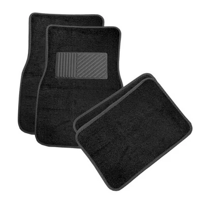 4PCS Car Floor Mats, Anti-Slip Waterproof Car Carpets with Safety Heel Black - Image 1 of 4