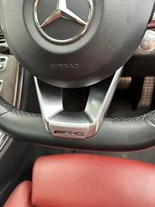 Mercedes AMG Steering Wheel Badge Logo Trim A B C E Class W 176 246 205 213 - Picture 1 of 6