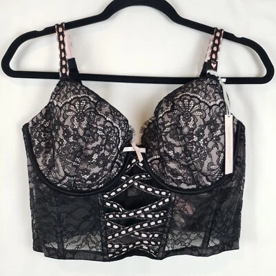 Victorias Secret Dream Angels Lined Demi Bra Medium DD All Lace Bustier NWT - Image 1 of 4