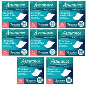 Assurance XL Premium Disposable Washcloths - Pre-Moistened, 768 count (8x 96 ct) - Picture 1 of 24