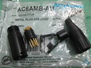 1X Conectores AC6AMB-AU XLR ML PIN 6 CONT NEGRO POLY  - Imagen 1 de 2