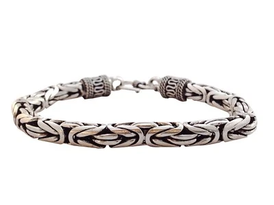 7.5 " 37g Stile Uomo Bali Bizantina Catena Ondulato 925 Argento Sterling - Immagine 1 di 3