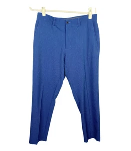 PGA Tour Mens Performance Flat Front Golf Pants Size 32 Blue Herringbone - Picture 1 of 4