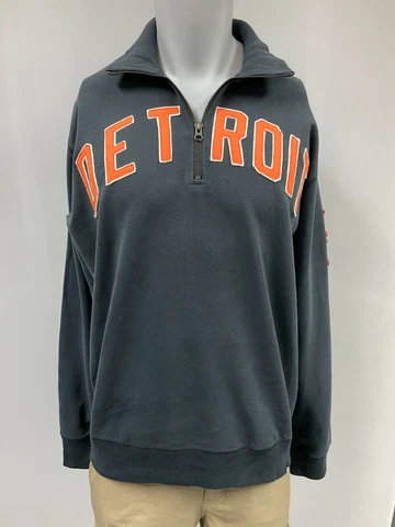 Detroit Tigers Men's 1/4 Zip Sweatshirt Pullover Size 2XL, '47 Striker Blue Cover