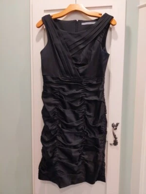 Marc NewYork Andrew Marc sz 10 Lil' черный атласное платье коктейльное официальное сексуальное платье - Изображение 1 из 4