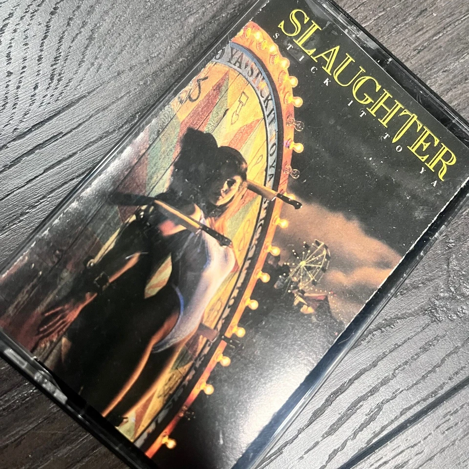 Slaughter Stick It To Ya Cassette Tape 1990 Chrysalis Records Eye to Eye 1st Alb - Image 1 of 4
