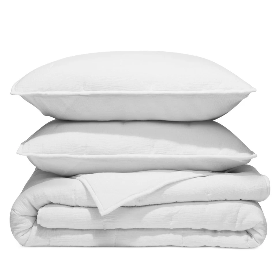 Aqua Cloud Coverlet Set, King, White - Image 1 of 1