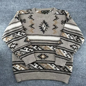 Timberland Hand Knitted Sweater Mens Large Wool Crew Neck Southwestern Aztec - Picture 1 of 13