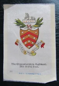 BDV Cigarette Silks Card Ww1 military Gloucestershire Army Regiment 1916 - Picture 1 of 3