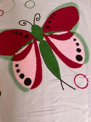 Fabric Lot Nursery 6 Yds 42 W Cheater Quilt Butterfly Cotton Terry Embroidery - Image 1 of 4