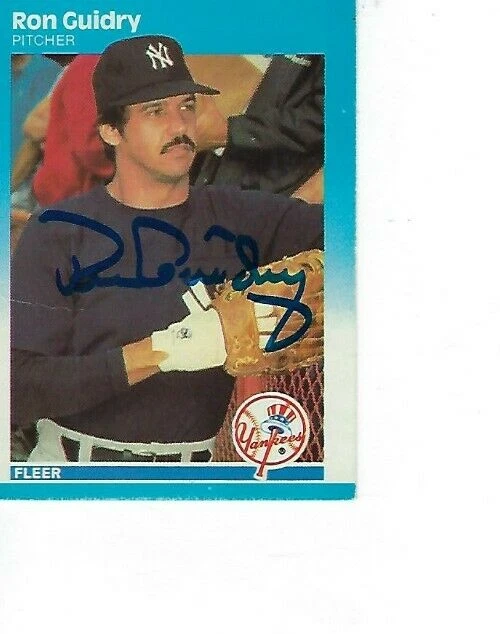 RON GUIDRY SIGNED 1987 FLEER #100 - NEW YORK YANKEES - Image 1 of 1