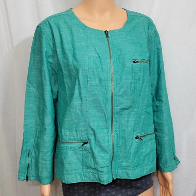 Camisa/chaqueta Westbound para mujer verde XL mangas con cremallera bolsillos recortados Foto 1 de 4