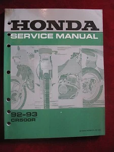1992 1993 CR500R CR 500 R Honda Original Service Repair Shop Manual E9 - Picture 1 of 6