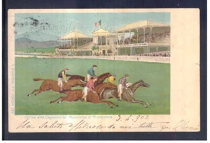 Cartolina Roma Società delle Corse alle Capannelle Primavera 1902 CAVALLI N255 - Picture 1 of 1
