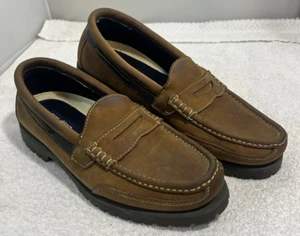 Nautica Men's Brown Leather Slip on casual Shoes Size-13 M model # 85-5332 - Picture 1 of 10