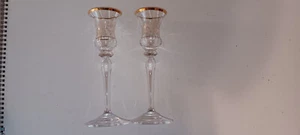 Mikasa Jamestown Fine Crystal Wine Glasses 8.75" w/ Classy Gold Rim x2 - Picture 1 of 4