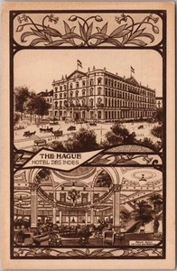 Postal vintage de LA HAYA Países Bajos HOTEL DES INDES vistas a la calle y al palmero - Imagen 1 de 2