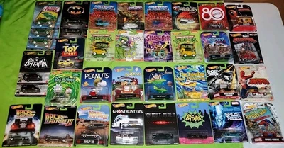Hot Wheels Car Culture Retro Entertainment KITT Ghostbusters Batmobile Lot Of 35 - Image 1 of 4