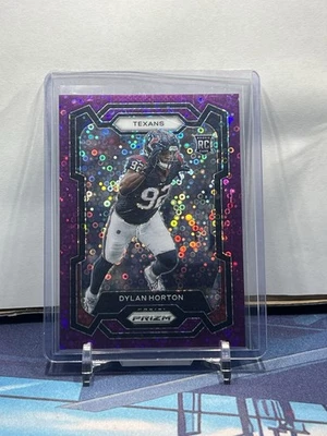 2023 Panini Prizm Rookies Dylan Horton #340 (RC) Purple Disco /35 - Image 1 of 2