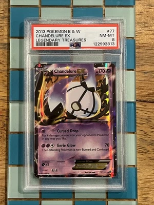 GRADED PSA 8 2013 Pokemon B & W Chandelure EX Legendary Treasures #77 - Image 1 of 2