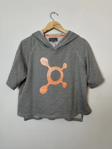 Felpa con cappuccio Orange Theory donna grande grigia cotone poliestere manica corta - Foto 1 di 9