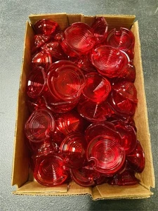 Juego de 4 picadoras de señal de giro de luz de bala de 2" lente roja Harley de colección - Imagen 1 de 1