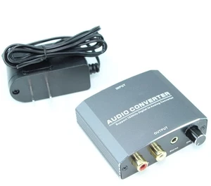 Digital/Toslink to Analog 3.5mm and 2 RCA Converter Amplifier Volume Control - Picture 1 of 2