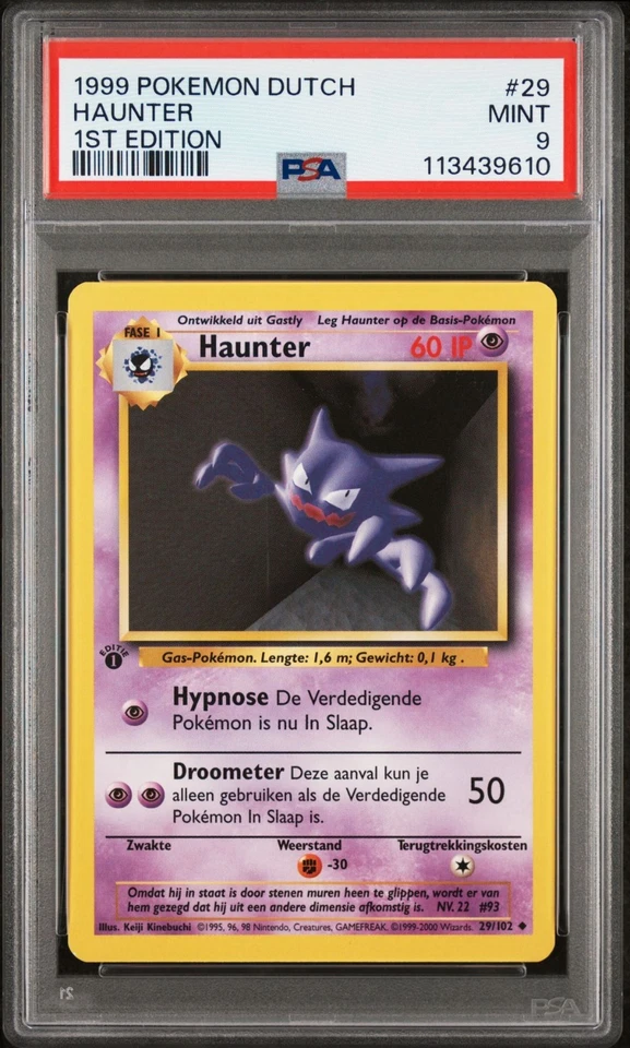 PSA 9 Haunter 1st Edition Base Set DUTCH 1999 #50/102 MINT - Image 1 of 2