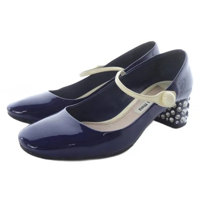 Miu Miu Pumps Women's Size 34 Navy Patent Leather - Image 1 of 4