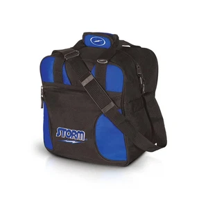 Storm Black / Blue Bowling Bag 1 Ball Solo Tote + Shoulder Strap + Shoe Sleeves - Picture 1 of 11