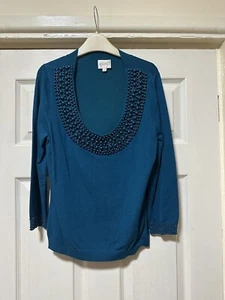 Women’s Kaliko Mid Teal Long sleeve Top - UK Size 12  - Picture 1 of 6