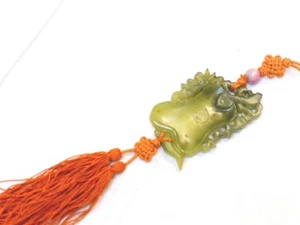 Chinese Vintage / Antique 19c Green Jade Pendant  - Picture 1 of 9