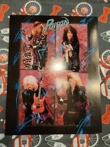 Poster pubblicitario Poison "Look What The Cat Dragged In" Capitol Enigma Record Label Tour - Foto 1 di 7