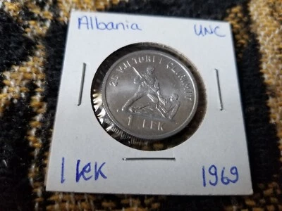 Albania 1 Lek 1969 Aluminum Uncirculated Tariff Incl - Image 1 of 2