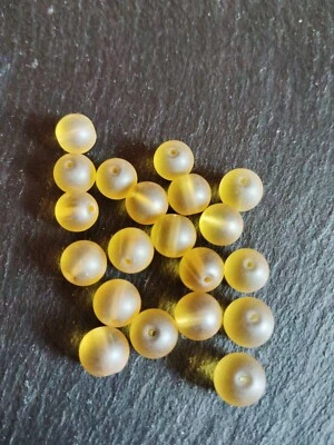 GlasPerlen gefrostet  10 mm  20 Stück  Honigfarben Bernsteinfarben  - Bild 1 von 2