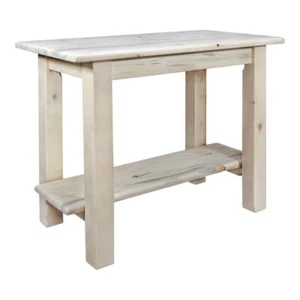 Montana Woodworks Homestead Solid Wood Console Table with Shelf in Natural - Picture 1 of 4