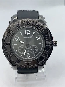 Paul Jardin Mens Watch. New Battery. Black Silicone Band. Stock #039 - Picture 1 of 5
