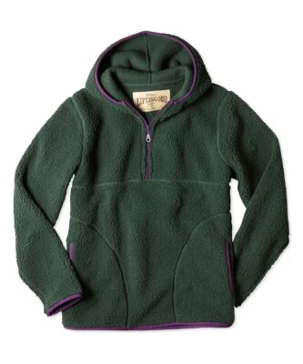 Sudadera con capucha verde Life Is Good imitación Sherpa 1/4 cremallera grande nueva con etiquetas para mujer  Foto 1 de 4