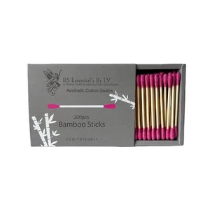 Aesthetic Cotton Swabs Sticks Ear Swabs Bamboo swabs 200 Count Cotton Buds I... - Picture 1 of 5