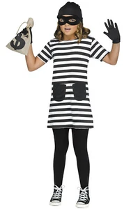Brand New Miss Burglar Robber Prisoner Child Costume - Picture 1 of 2