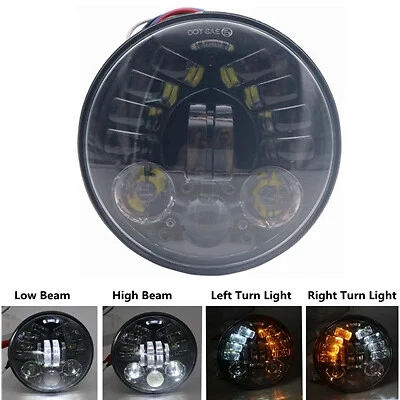 For Honda VTX 2002-08 VTX 1800 VTX 1300 5.75'' Motorcycle LED Headlight High/Low - Image 1 of 4