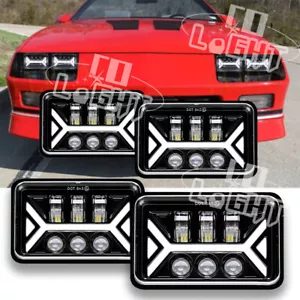 4x 4x6" Faros LED Alto/Bajo Giro DRL Para Chevrolet Camaro Iroc-Z Z28 1982-1992 - Imagen 1 de 12