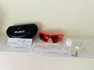 NIB NEW Rudy Project Tralyx Quick Change ORANGE RED FLUO Bike Sunglasses ITALY - Picture 1 of 5
