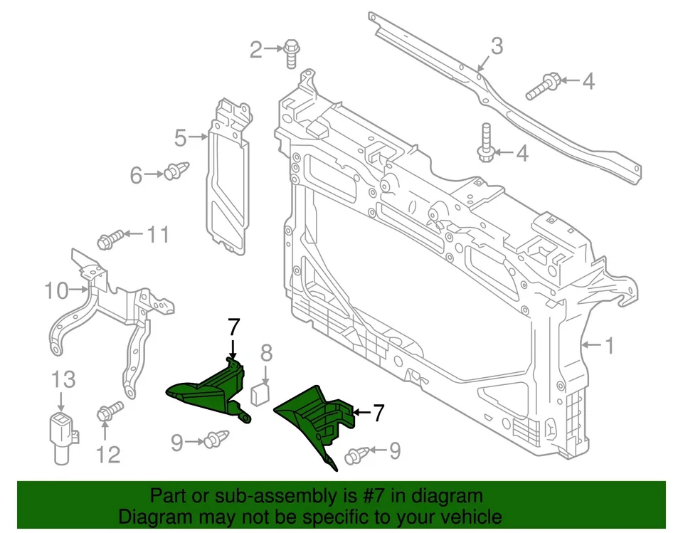 Mazda OEM 2016-2021 CX-3 Radiator Support Splash Shield Left D10J501V1A NIP - Image 1 of 1