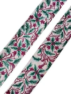 Vintage Saree Border India Decorative Trim Antique Embroidered Ribbon Silk Sari - Picture 1 of 7