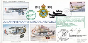 RAF Barbados SIGNED FLOWN RAF(75)7 111 Squadron FDC 1993 (144060) - Picture 1 of 2