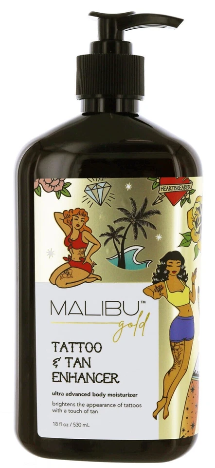 Hidratante de corpo inteiro com tatuagem e bronzeado por Malibu 18 fl oz. Frete grátis - Imagem 1 de 1