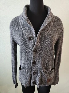 Hollister Cardigan Sweater Heather Gray Button Down Collared Womens Size Small - Picture 1 of 8