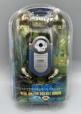 Coby Mini AM/FM Pocket Radio #CX-7 - Blue (new/sealed) - Image 1 of 4